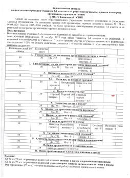Аналитическая справка по анкетированию